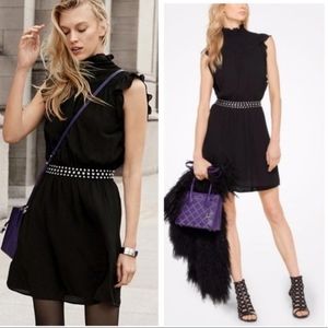 XXS Michael Michael Kors Studded Ruffle Chiffon Dress